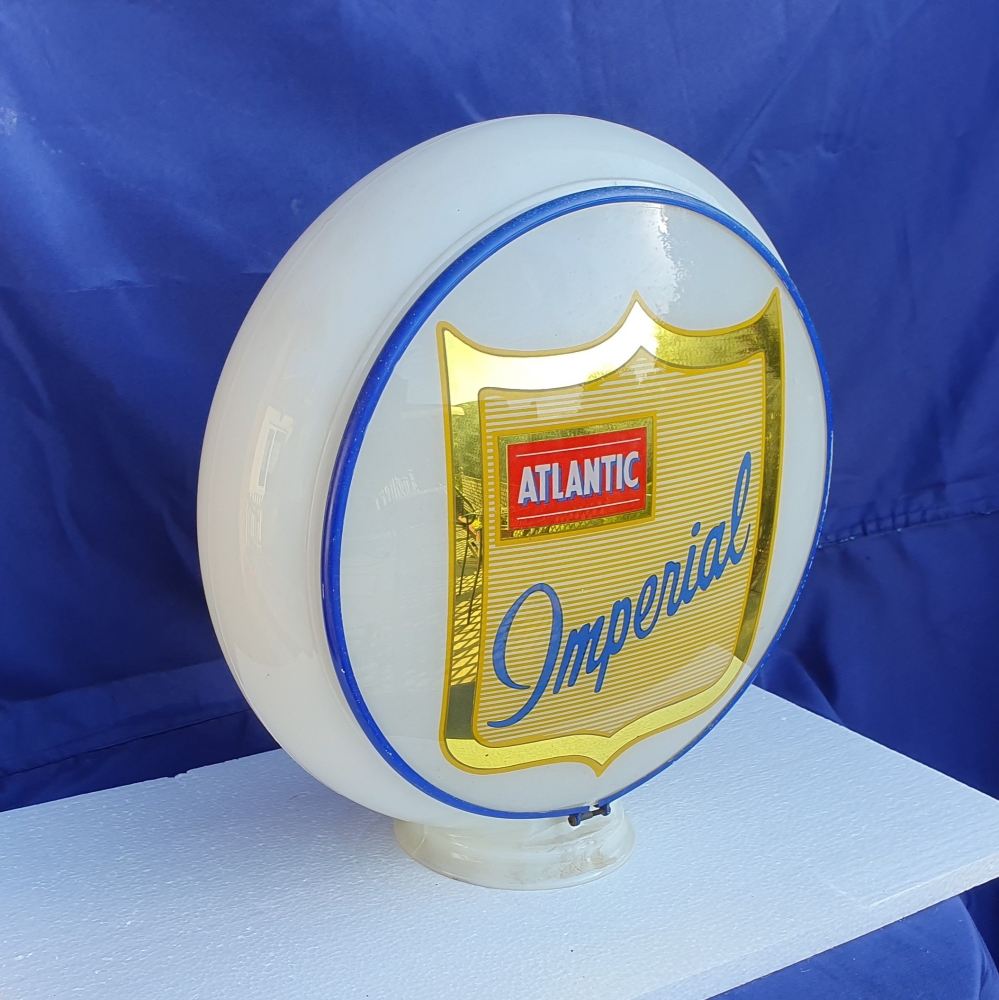 Atlantic Imperial glass ORIGINAL globe 3 part all glass 