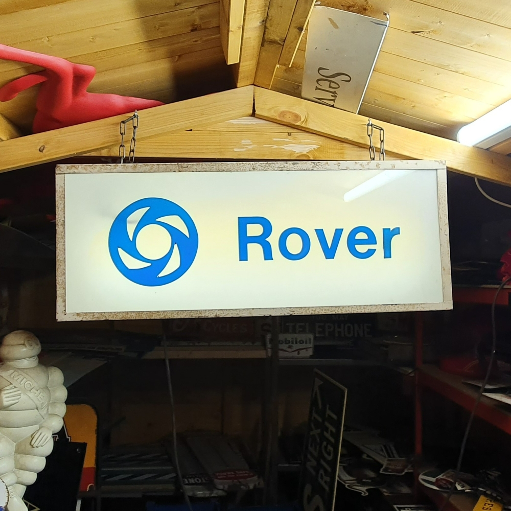 ROVER Lightbox GENUINE item 36 x 14 inch metal case raised letters