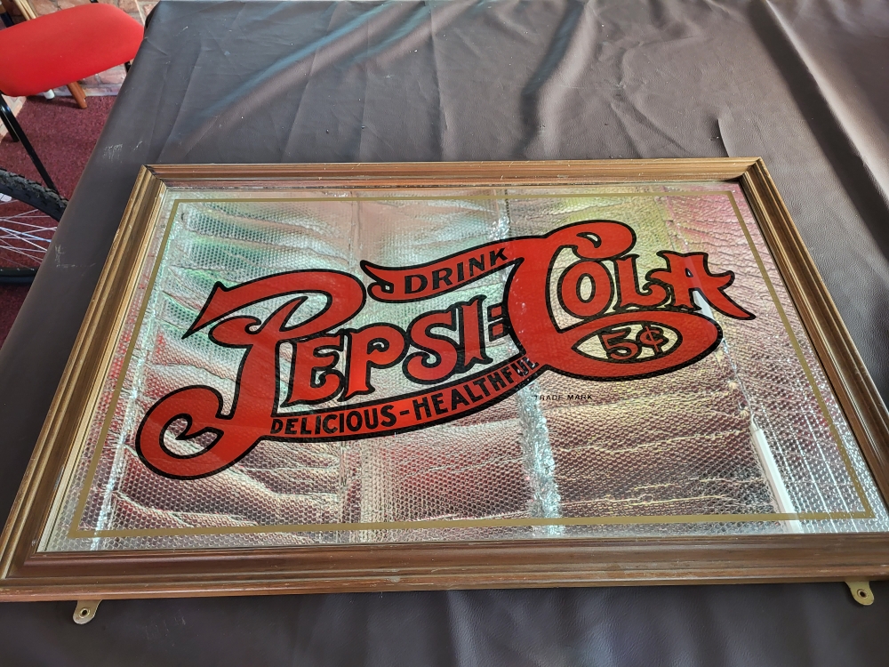 PEPSI COLA framed mirror 36 x 26 inches 