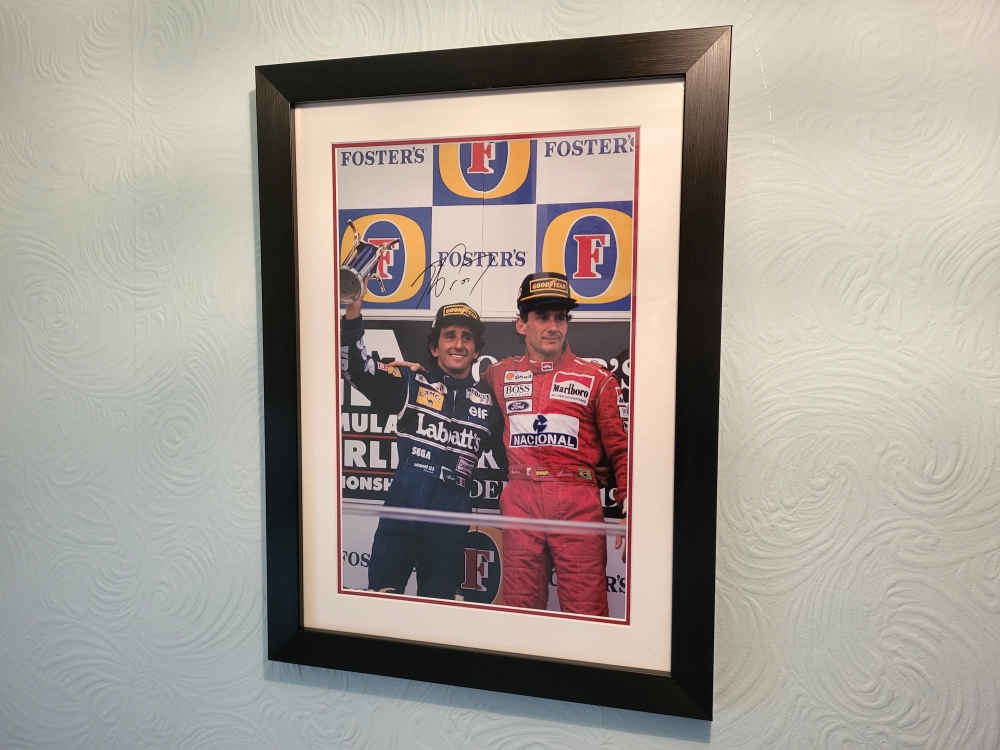 PROST / SENNA print framed SIGNED BY PROST !