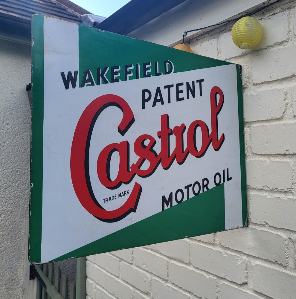 Wakefield CASTROL motor oil enamel sign 1930