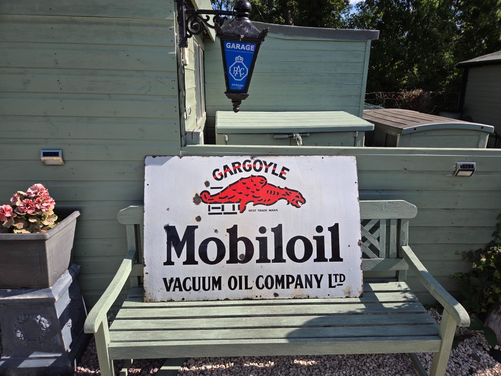 MOBILOIL enamel ORIGINAL sign 