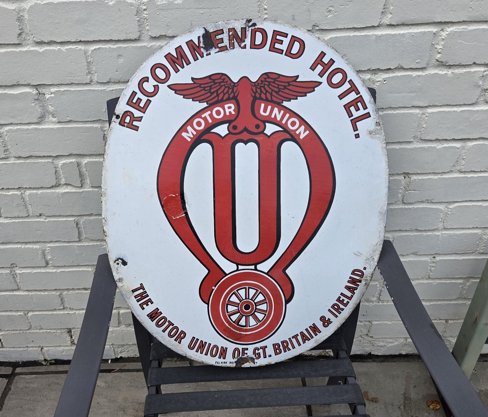 MOTOR UNION enamel ORIGINAL 1900/10 RARE RARE SIGN !