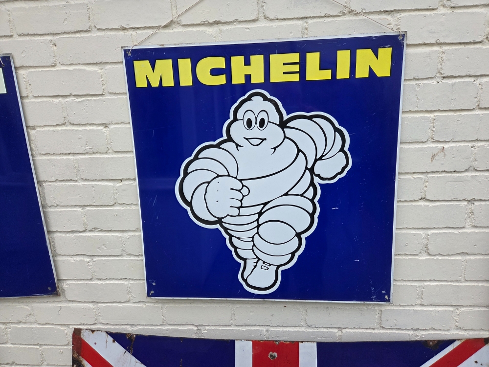 Michelin ORIGINAL sign 30 x 30 inch Yellow letters 