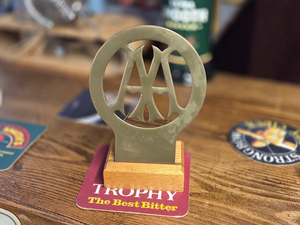 AA brass grill badge 