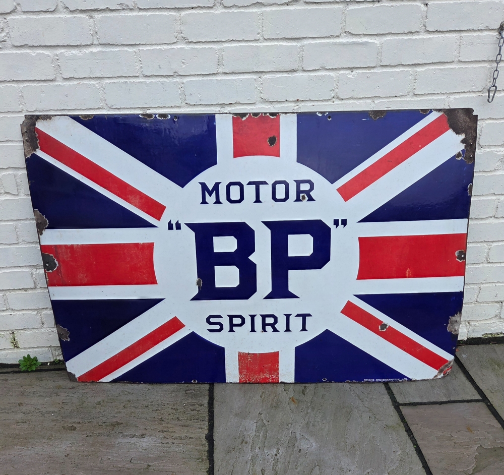 BP 54 inch ORIGINAL enamel sign £300 deposit secures !