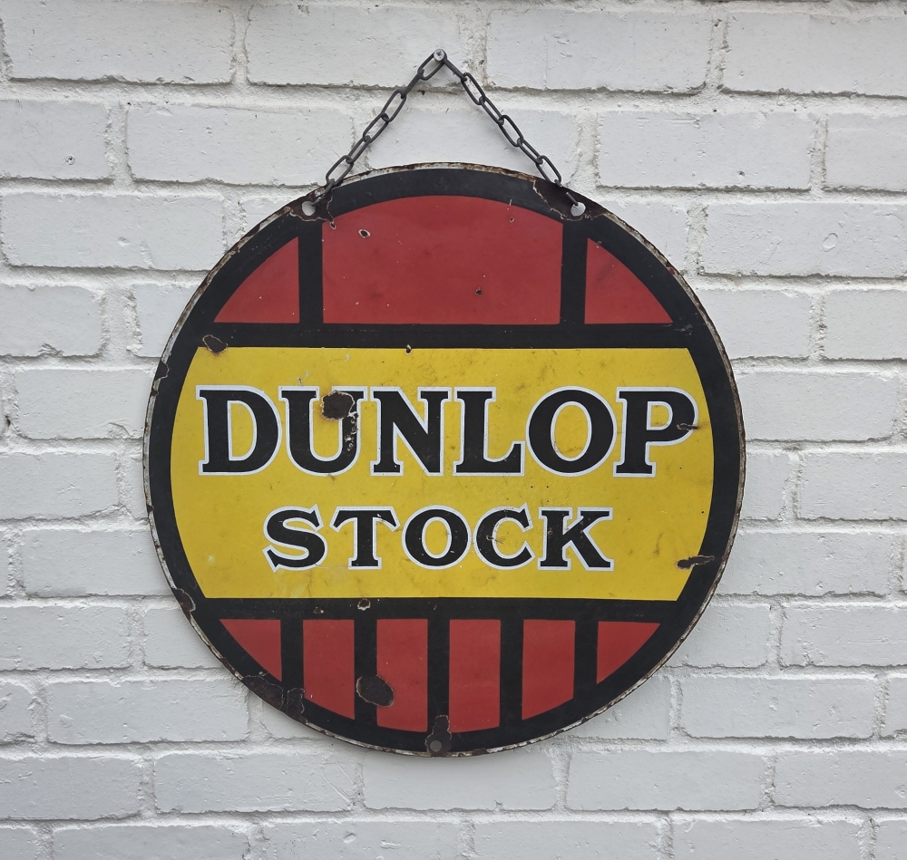 DUNLOP Original DOUBLE SIDED enamel sign 