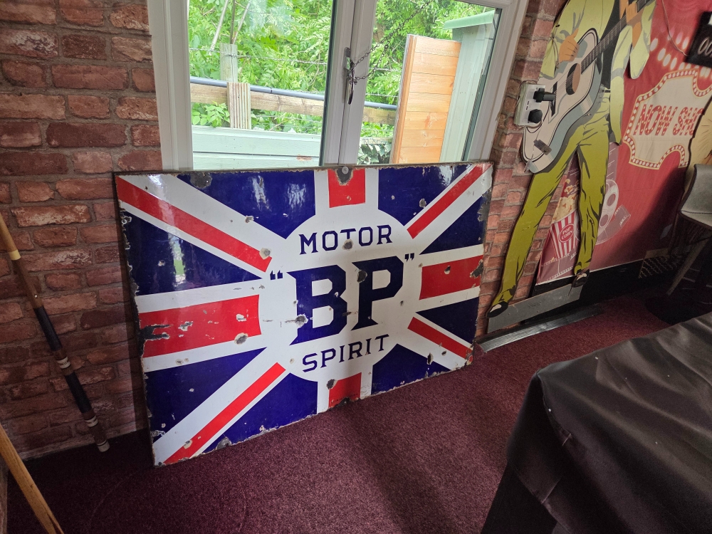 BP enamel ORIGINAL 54 x 36 inch sign STUNNING !